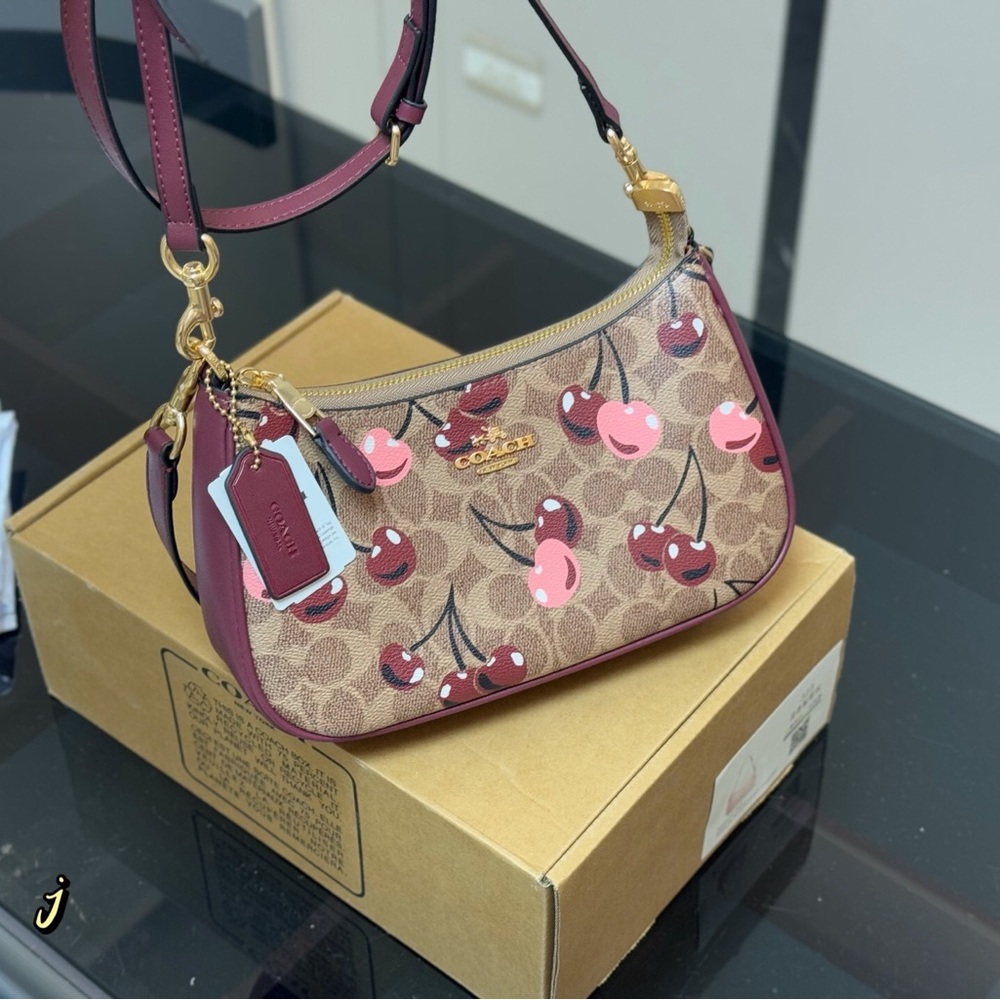 Coach Teri Shoulder Bag with Cherry Print - Picture 4 of 9